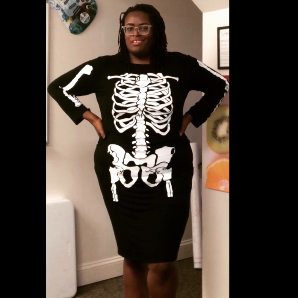 Plus Size Skeleton midi dress